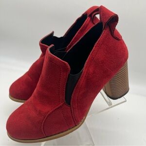Tinstree Burnt Red Suede Women's Ankle Boots Sz 8